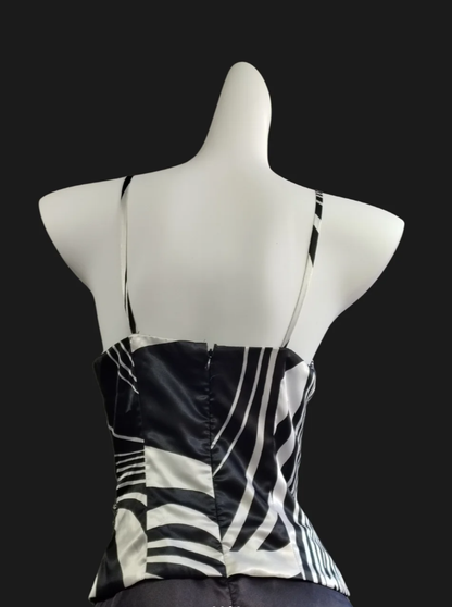 Vintage Spaghetti Straps V Neck Black Satin Long Party Dress Formal Wedding Guest Dress SP417