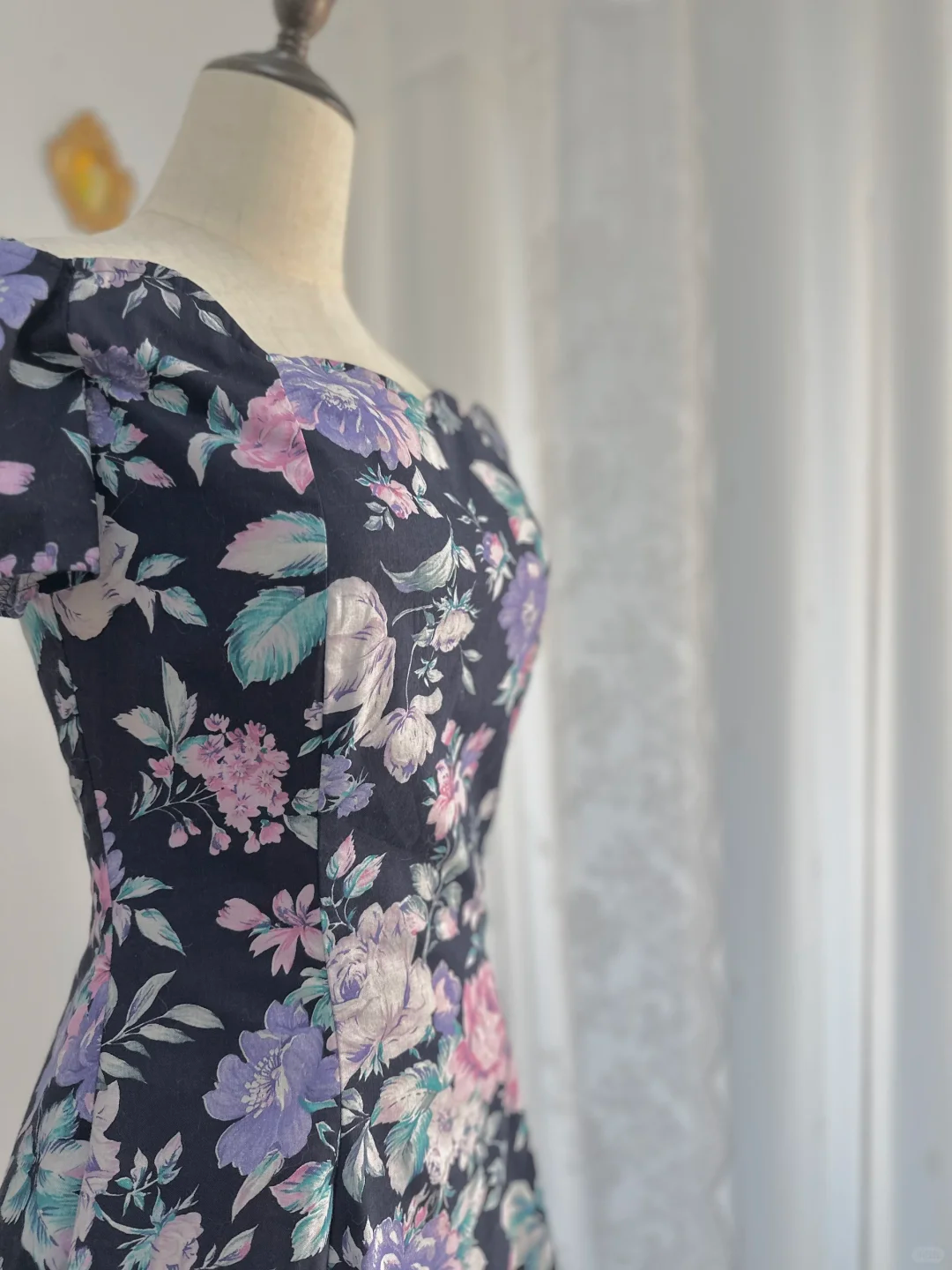 Vintage Off The Shoulder Print Floral A Line Short Homecoming Dress Birthday Outfits Y9756