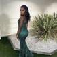 Stunning Green Sleeveless Evening Dress,Glam Dress Y5907