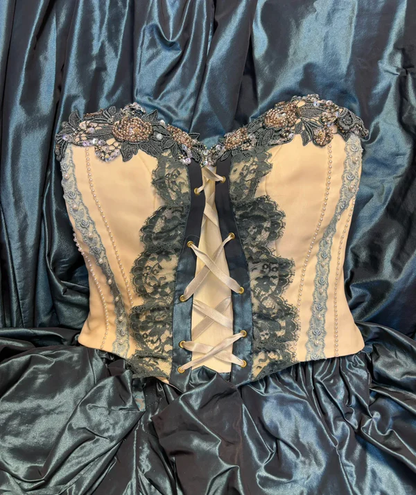 Retro Sweetheart Teal Satin Tulle Pleated Quinceanera Dress Birthday Ball Gown SP481