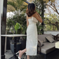 Elegant White Strapless Prom Dress,Simple Evening Dress Y7266