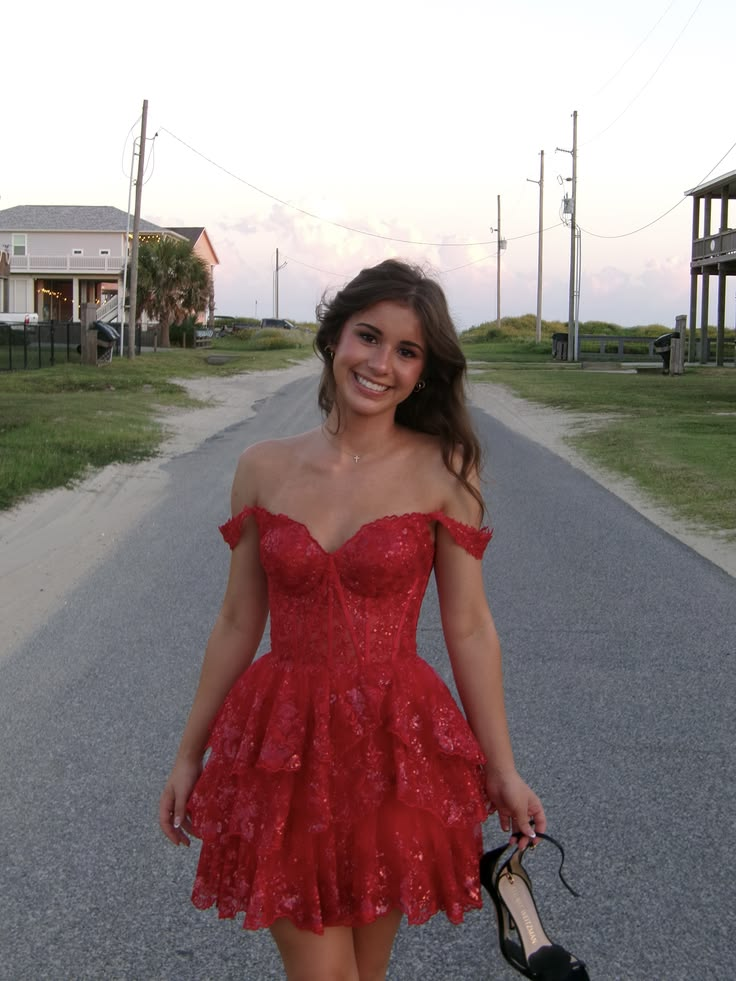 Sparkly Red Tulle Sequin A Line Short 7th Grade Homecoming Dress,Off The Shoulder Mini Birthday Dress SP3304