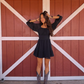 Black A-line Chiffon Homecoming Dress Casual Dress  Y2836