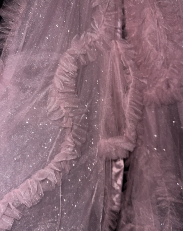 Classy Spaghetti Straps Tulle Sequin Pink Mermaid Evening Dress Long Prom Gown SP877