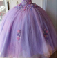 Princess Tulle Long Prom Dress with Flower,Ball Gowns Quinceanera Dresses Y4372