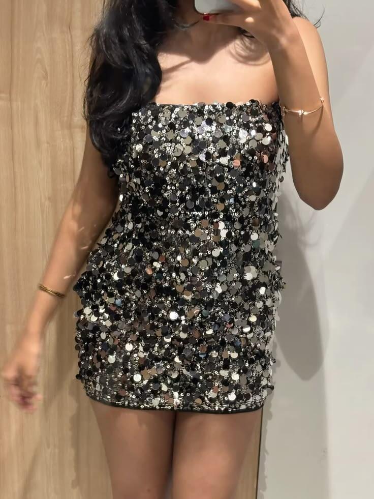 Sexy Strapless Sequin Sheath Short 6th Grade Homecoming Dress,Short Prom Dress SP3474