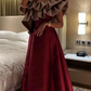 Chic A-line Ruffled Neckline Evening Dress Trendy Party Gown Y5862