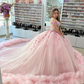 Pink Puffy Quinceanera Dress Ball Gown,Pink Sweet 16 Dress Y6053