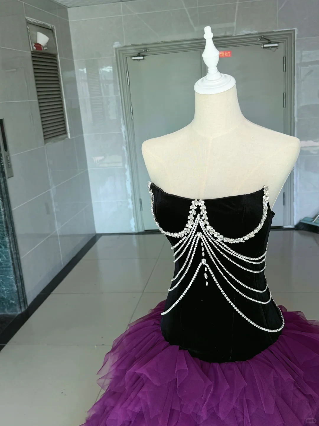 Vintage Strapless Purple Tulle Tiered Quinceanera Dress Sweet 15 16 Dress SP4225