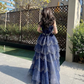 A Line Tulle Sweetheart Off the Shoulder Beaded Open Back Prom Dress Y5994