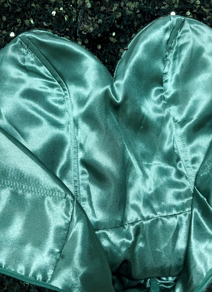 Sparkly Sweetheart Neck Emerald Green Sequin A Line Short Homecoming Dress Cocktail Dress SP2908