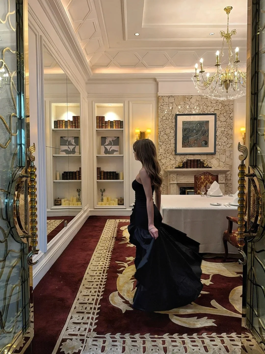 Sexy Strapless Black Satin With Ruffles Mermaid Long Birthday Party Gown Evening Dresses SP4112
