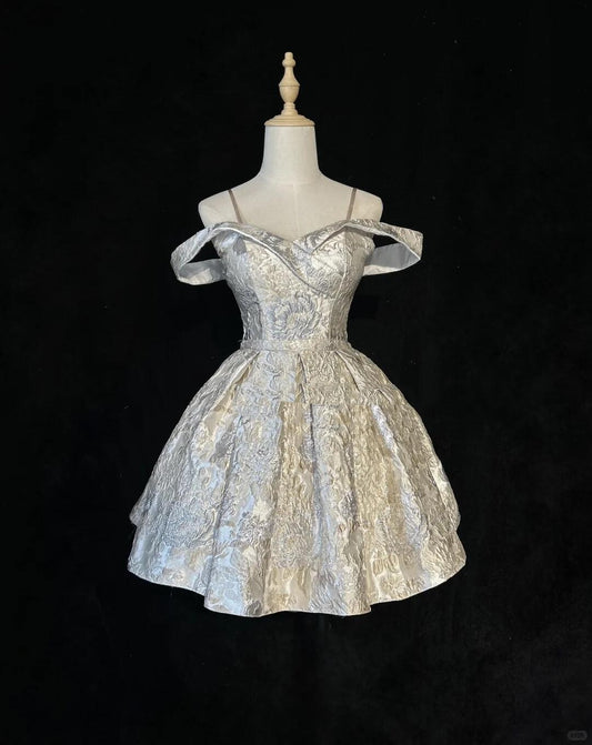 Pretty Spaghetti Straps Satin Print Floral A Line Short Graduation Homecoming Dress Mini Birthday Dress SP2924