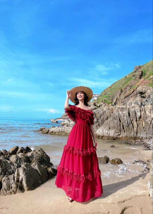 Classy Off The Shoulder A-line Prom Dress,Summer Beach Dress Y5869