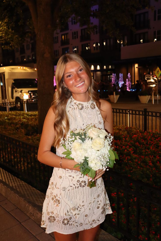 Elegant Halter Sleeveless Chiffon Sequin Short Homecoming Dress Cocktail Dress SP2995