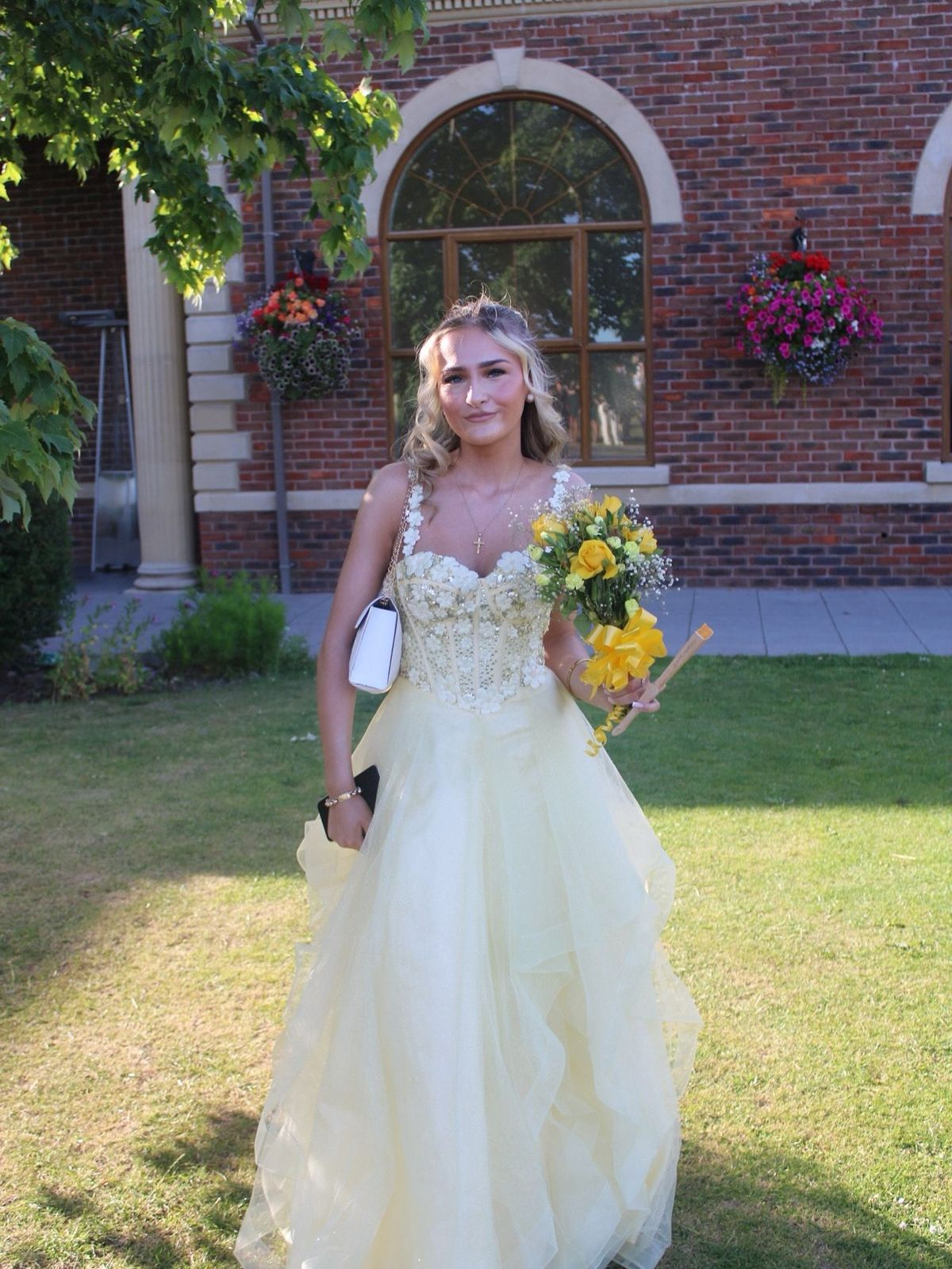 Cute Spaghetti Straps Yellow Tulle Beaded Lace Appliques Formal Prom Dress Party Dress SP642