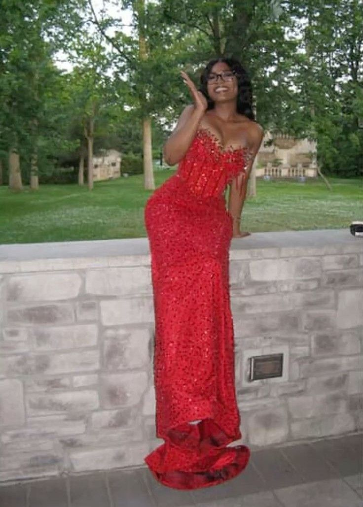 Pretty Strapless Sequin Beaded Mermaid Long Evening Dress Formal Birthday Prom Dress SP615