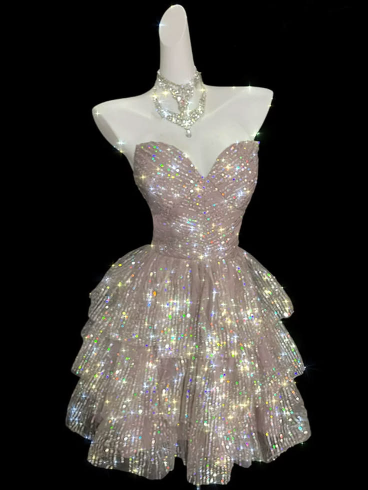 Glitter Sweetheart Neck Sequin Short Birthday Outfits,Pink Short Graduation Homecoming Dress SP3645