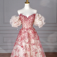 Pretty Tulle Beaded Red A Line Off The Shoulder Prom Dress Evening Dress,Formal Birthday Ball Gown Y8621