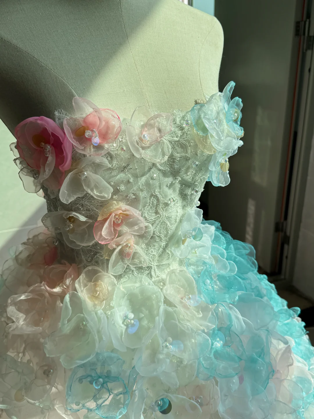 Charming Sweetheart Neck Colorful Tulle 3D Floral Ankle Length Party Dress Prom Dress SP4220
