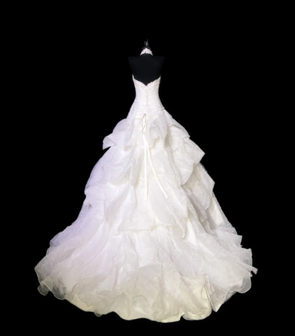 Classy Halter Sleeveless White Long Wedding Dress Formal Bridal Dress Y9849
