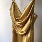 Sexy Mermaid Cowl Neck Spaghetti Straps White Silk Prom Dresses S15708
