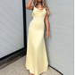 A line Backless Evening Party Dress Silk Satin Long Prom Dress Y7029