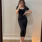 Sexy Black Short Sleeves Bodycon Dress,Black Evening Dress Y5597