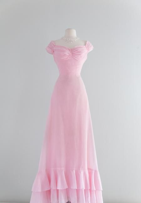 Retro Pink A-line Long Prom Dress,Pink Bridesmaid Dress Y2207