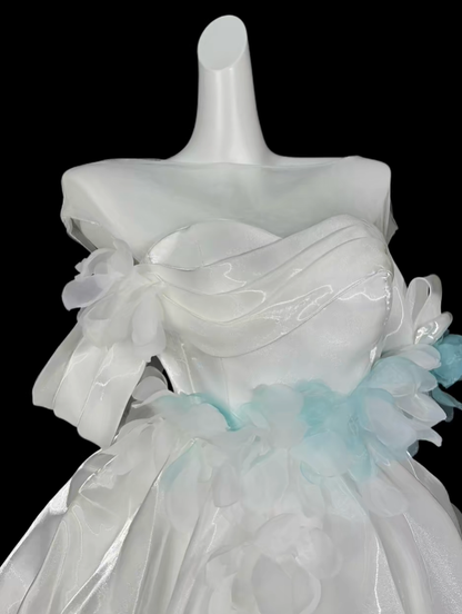 Pretty White Off The Shoulder Tulle Appliques Short Graduation Homecoming Dress,Mini Prom Dress SP3550
