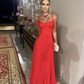 Red sweetheart neck long prom dress,evening dress Y6296