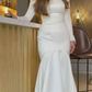 Elegant White Mermaid Wedding Dress,White Engagement Dress Y5542