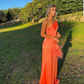Orange Sheath Prom Dress,Orange Wedding Guest Outfit Y5170
