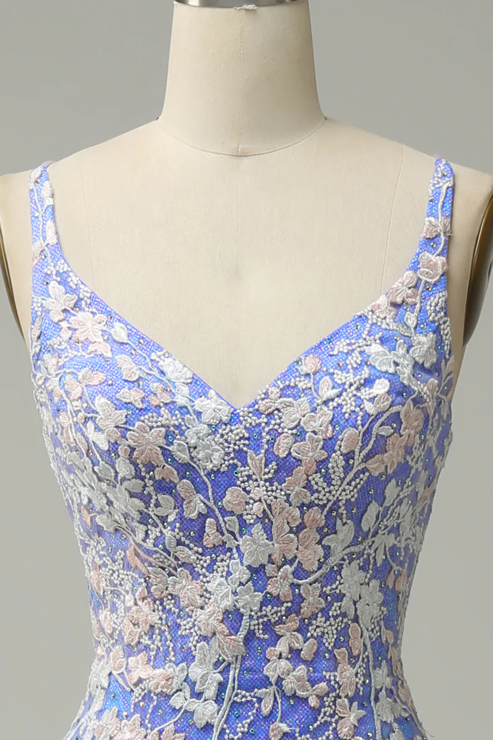 Stunning Mermaid V Neck Long Prom Dress with Appliques Beading Y4427