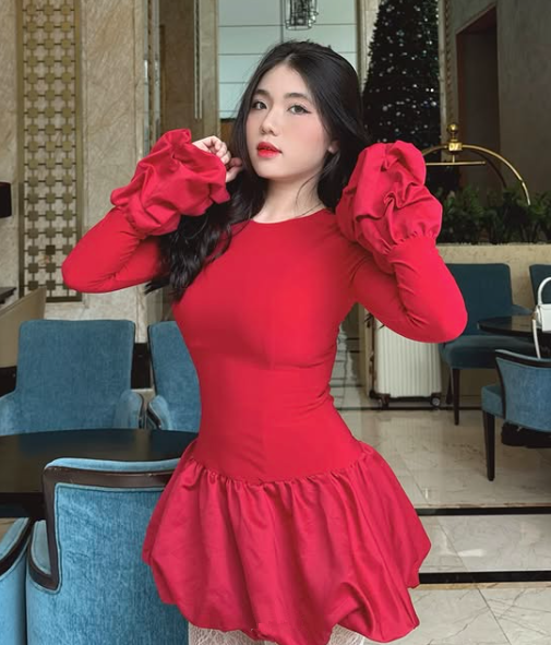 Red Long Sleeves A Line Mini Cocktail Dress,Classy Homecoming Dress Y8103