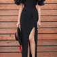 Elegant black prom dresses with split classy dresses Y77