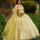 Yellow Off The Shoulder Ball Dresses Quinceanera Dress Sweet 16 Dresses 3D Floral Lace Appliques Y501