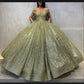 Off The Shoulder Glitter Ball Gown Sweet 16 Dress Y54