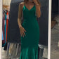 Green Mermaid Long Prom Dress Elegant Evening Dress Green Formal Gown Y423