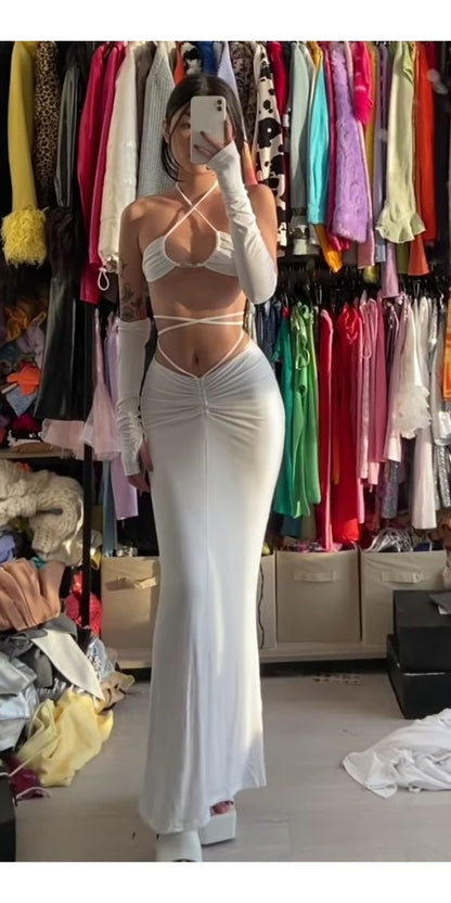 Sexy White Prom Dress Summer Beach Dress Y704