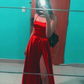 Red Satin Long Prom Dress For High School Girls Y265