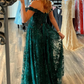 Off the Shoulder Green Long Prom Dress Y195