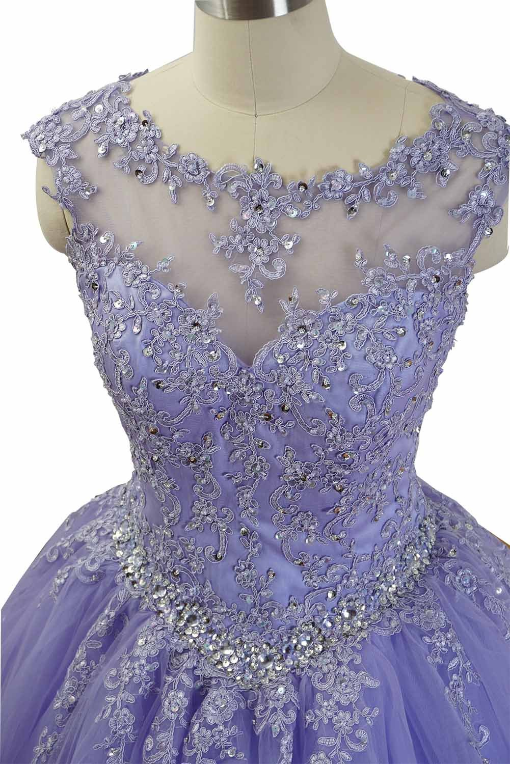 Gorgeous Quinceanera Dresses With Applique And Beading, Purple Ball Gown Y1252