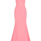 Mermaid Long Prom Dress Pink Spaghetti Straps Evening Dress Y272