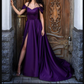 Purple Satin Evening & Prom Dress,Custom Corset Bridesmaid Dress Y865
