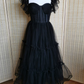 Ruffled Sleeves Tulle Prom Dress, Tiered Ruffled A-line Skirt, Bridesmaid Party Dress, Graduation Dress Y1246
