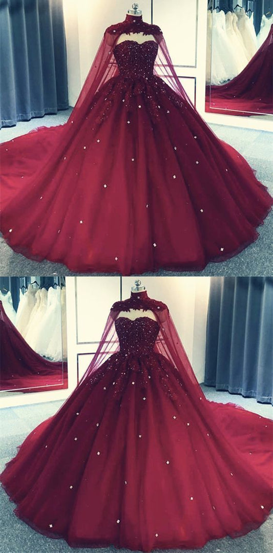 Tulle Ball Gown Prom Dress With Cape  S8254