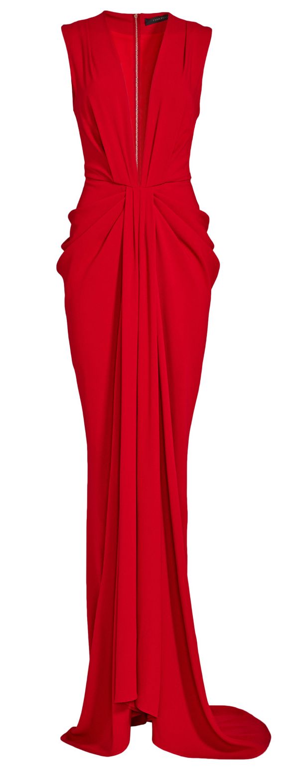 Red Prom Dress,Pleated Evening Dress,Fashion Prom Dress S8823