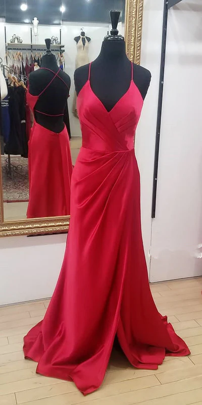 Gorgeous Mermaid Red Long Prom Dresses Y807