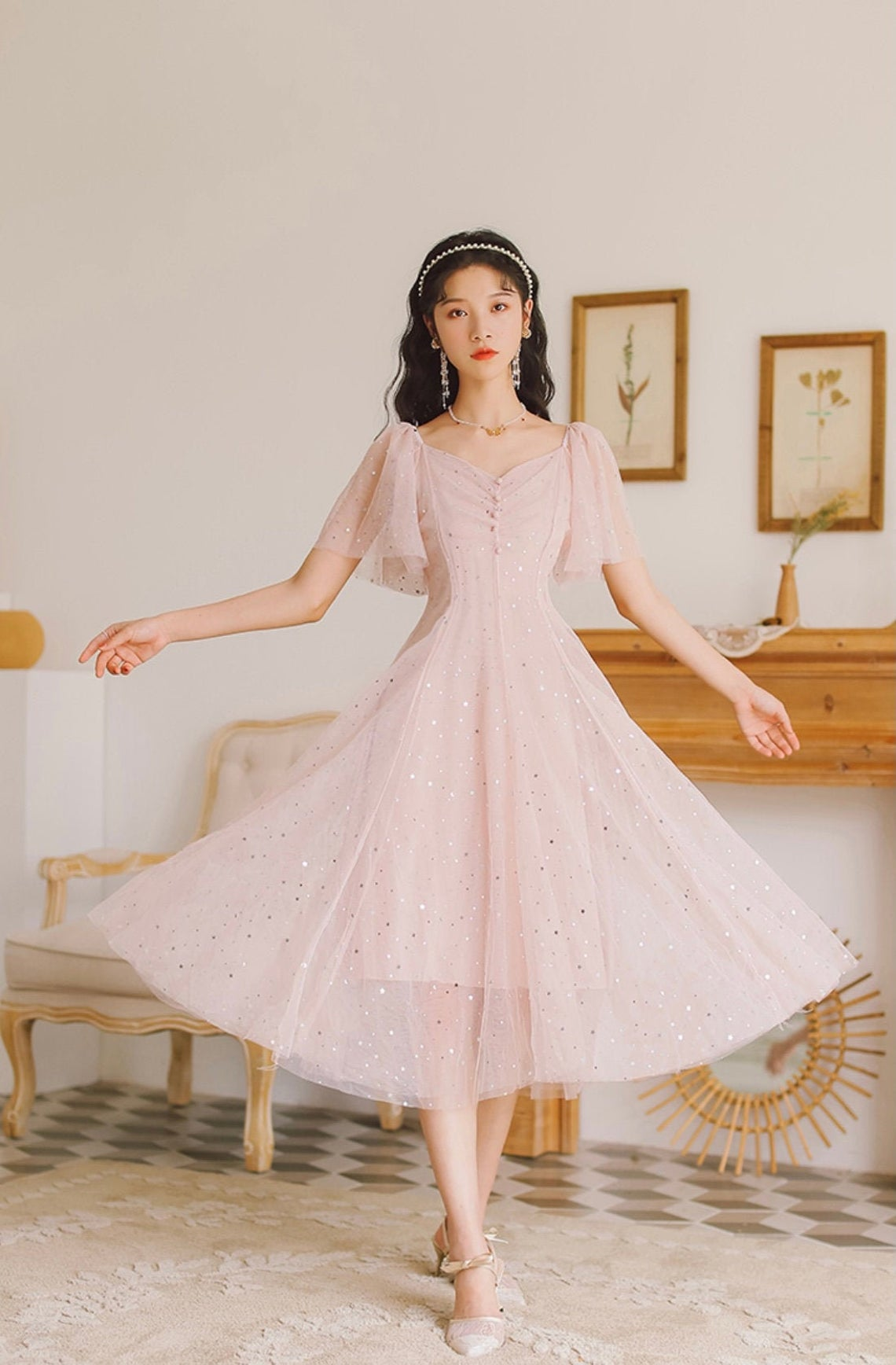 Fairy Dress-Princess Core Dress-Women Party Dress-Wedding Guest Dress-Graduation Dress-Spring Dresses-Fairy Prom Dress Y1333